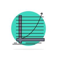 Arrow chart curve experience goal Flat Color Icon Vector