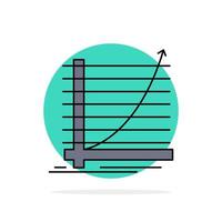 Arrow chart curve experience goal Flat Color Icon Vector