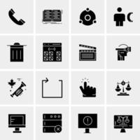 16 iconos de negocios universales vector ilustración de icono creativo para usar en proyectos relacionados con la web y dispositivos móviles