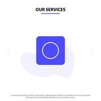 Our Services App Browser Maximize Solid Glyph Icon Web card Template vector