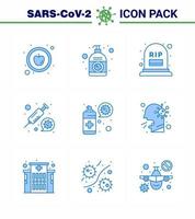 Coronavirus awareness icons 9 Blue icon Corona Virus Flu Related such as spray vaccine count syring coronavirus viral coronavirus 2019nov disease Vector Design Elements