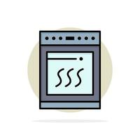 horno cocina microondas cocina círculo abstracto fondo color plano icono vector