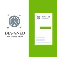 Watch Clock Time Grey Logo Design and Business Card Template vector