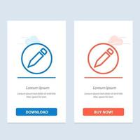 Basic Pencil Text  Blue and Red Download and Buy Now web Widget Card Template vector