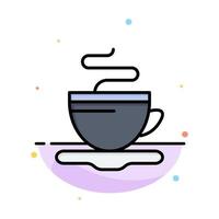 Tea Cup Coffee Hotel Abstract Flat Color Icon Template vector