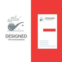 Pipe Smoke St Patrick Tube Grey Logo Design and Business Card Template vector