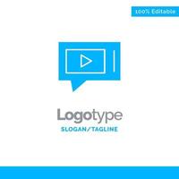 chat en vivo servicio de video azul sólido logotipo plantilla lugar para eslogan vector
