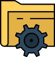 Folder Setting Gear Computing  Flat Color Icon Vector icon banner Template