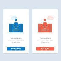 Customer Engagement Mobile Social  Blue and Red Download and Buy Now web Widget Card Template