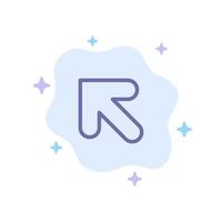 Arrow Up Left Blue Icon on Abstract Cloud Background vector