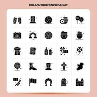 sólido 25 conjunto de iconos del día de la independencia de irlanda diseño de estilo de glifo vectorial conjunto de iconos negros diseño de ideas de negocios web y móviles ilustración vectorial vector