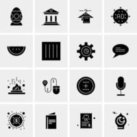 16 iconos de negocios universales vector ilustración de icono creativo para usar en proyectos relacionados con la web y dispositivos móviles