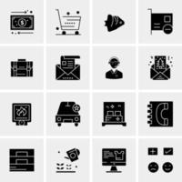 16 iconos de negocios universales vector ilustración de icono creativo para usar en proyectos relacionados con la web y dispositivos móviles