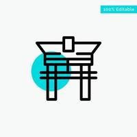 Gate Bridge China Chinese turquoise highlight circle point Vector icon