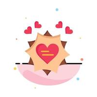 Love Card Valentine Heart Abstract Flat Color Icon Template vector