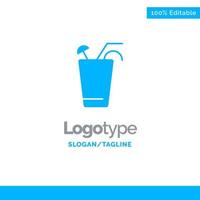 jugo bebida comida primavera azul sólido logotipo plantilla lugar para eslogan vector