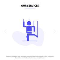 Our Services Command Control Human Manipulate Manipulation Solid Glyph Icon Web card Template vector