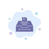 Data Archive Business Information Blue Icon on Abstract Cloud Background vector