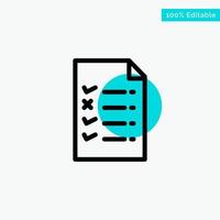 Document File Education turquoise highlight circle point Vector icon