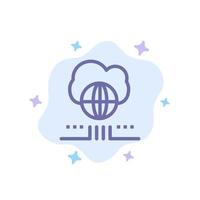 World Marketing Network Cloud Blue Icon on Abstract Cloud Background vector