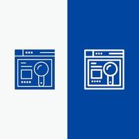 Browser Web Search Education Line and Glyph Solid icon Blue banner vector