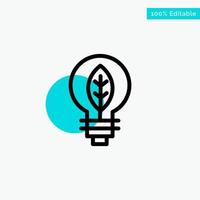 Nature Of Power Bulb turquoise highlight circle point Vector icon