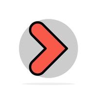 Arrow Right Forward Direction Abstract Circle Background Flat color Icon vector