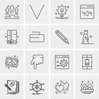 16 iconos de negocios universales vector ilustración de icono creativo para usar en proyectos relacionados con la web y dispositivos móviles