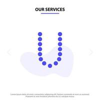 Our Services Accessories Beauty Lux Necklets Solid Glyph Icon Web card Template vector