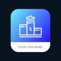 Pedestal First First Place Education Mobile App Button Android and IOS Line Version vector