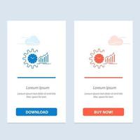 Chart Analytics Graphs Market Schedule Time Trends  Blue and Red Download and Buy Now web Widget Card Template vector