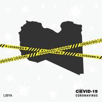 Libyacountry map Lockdown template for Coronavirus pandemic for stop virus transmission COVID 19 Awareness Template vector