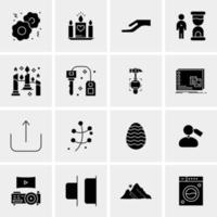 16 iconos de negocios universales vector ilustración de icono creativo para usar en proyectos relacionados con la web y dispositivos móviles