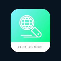 Globe Internet Search Seo Mobile App Button Android and IOS Line Version vector