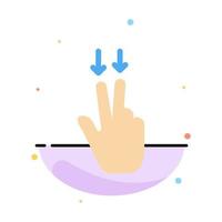 Fingers Gesture  Down Abstract Flat Color Icon Template vector