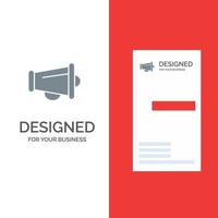 Megaphone Announce Marketing Speaker Grey Logo Design and Business Card Template vector