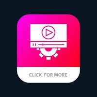 Video Play Setting Design Mobile App Button Android and IOS Glyph Version vector