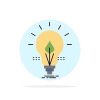 bulb idea electricity energy light Flat Color Icon Vector