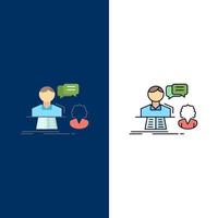 consultation chat answer contact support Flat Color Icon Vector