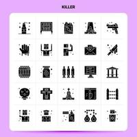 Solid 25 Killer Icon set Vector Glyph Style Design Black Icons Set Web and Mobile Business ideas design Vector Illustration
