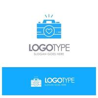 Camera Cam Videogame Images Couple Photography Blue Solid Logo with place for tagline vector