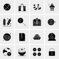 16 iconos de negocios universales vector ilustración de icono creativo para usar en proyectos relacionados con la web y dispositivos móviles