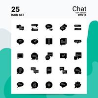 25 Chat Icon Set 100 Editable EPS 10 Files Business Logo Concept Ideas Solid Glyph icon design vector