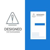 Alert Danger Warning Logistic Grey Logo Design and Business Card Template vector