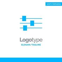 herramienta de edición de diseño plantilla de logotipo sólido azul lugar para el eslogan vector