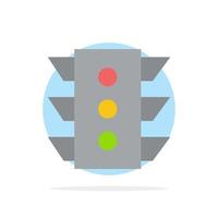 Light Traffic signal Navigation rule Abstract Circle Background Flat color Icon vector