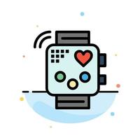 Activity Device Fitness Heartbeat Monitoring Abstract Flat Color Icon Template vector