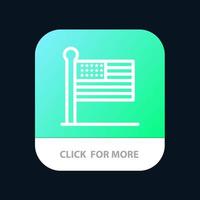 Flag States United Usa Mobile App Button Android and IOS Line Version vector