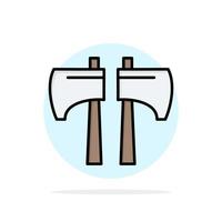 Axe Chop Lumberjack Tool Abstract Circle Background Flat color Icon vector