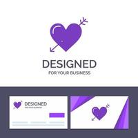 Creative Business Card and Logo template Heart Arrow Holidays Love Valentine Vector Illustration